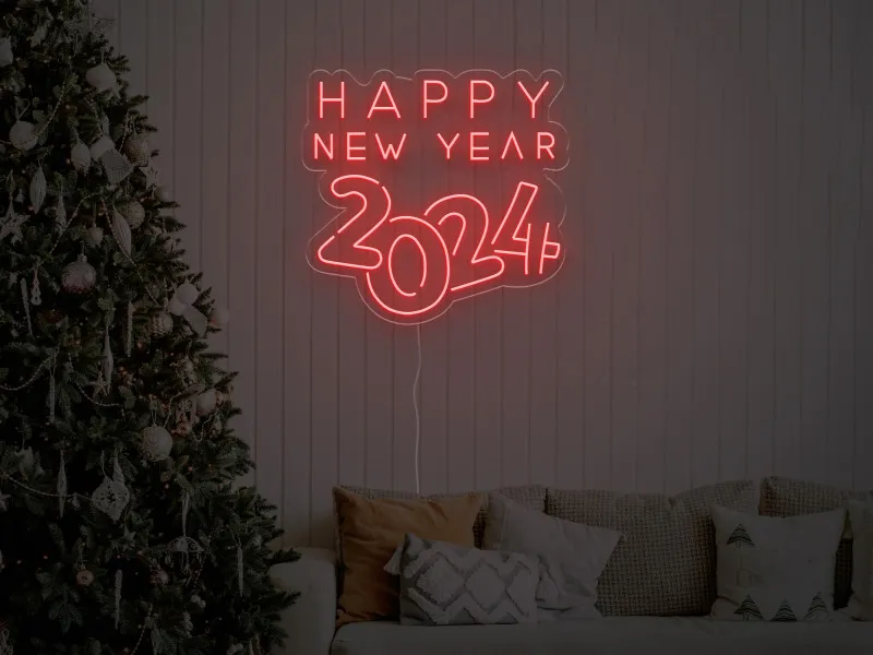 Happy New Year 2024 - Semn Luminos LED Neon