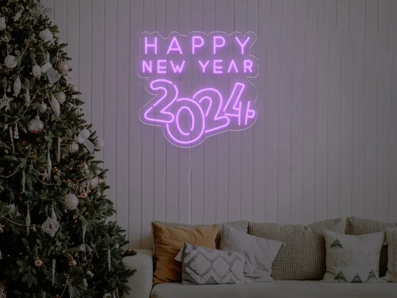 Happy New Year 2024 - Semn Luminos LED Neon