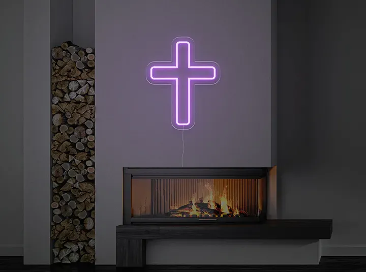 Cruce - Semn Luminos LED Neon