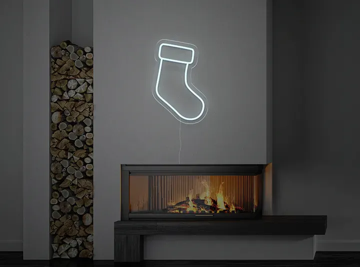 Chaussette de Noël - Signe lumineux au neon LED