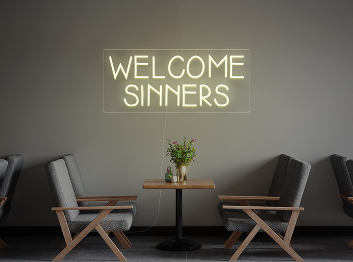 Welcome Sinners - Semn Luminos LED Neon