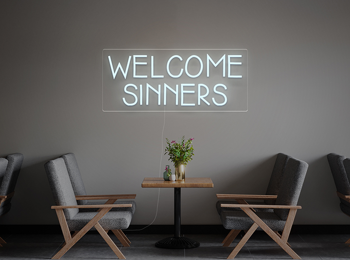 Welcome Sinners - Signe lumineux au neon LED