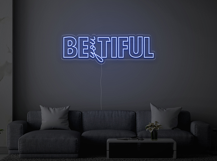 BEyouTIFUL - Semn Luminos LED Neon cu Telecomanda