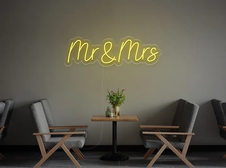 Mr & Mrs - Signe lumineux au neon LED