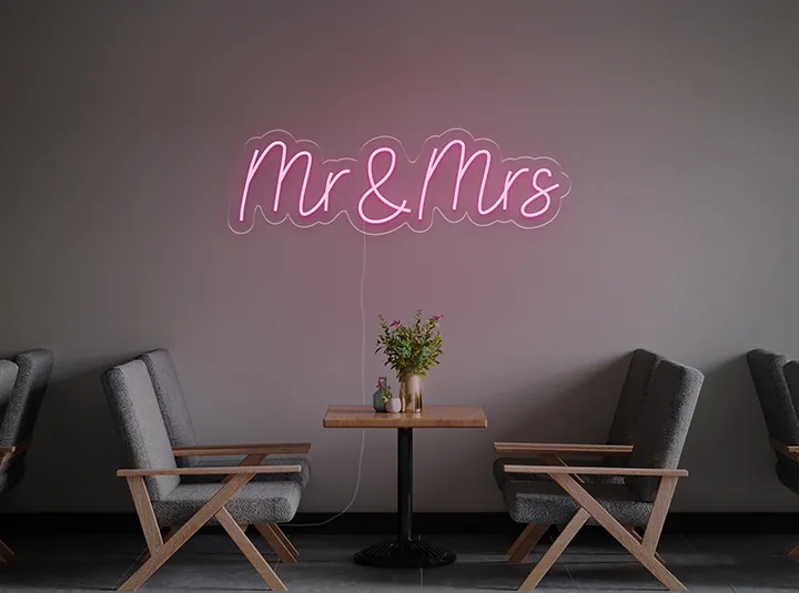 Mr & Mrs - Signe lumineux au neon LED