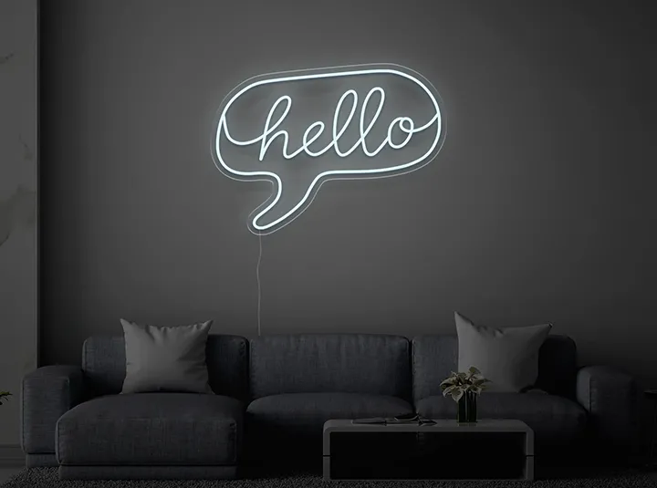 1pc Picture Frame Hello Neon Sign, LED Modeling Neon Battery/USB Power  Supply, Hello Size 11.8x8.4in About (30x21.5cm) Outdoor Indoor LED  Decorative L