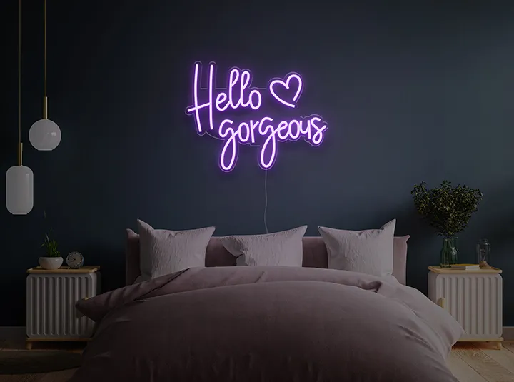 Hello Gorgeous - Signe lumineux au neon LED