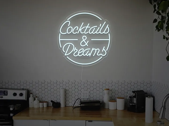 Cocktails & Dreams - Signe lumineux au néon LED