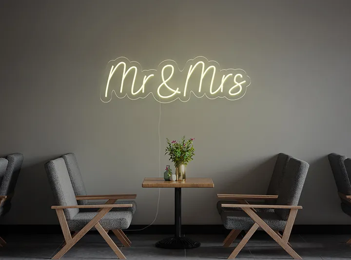 Mr & Mrs - Signe lumineux au néon LED