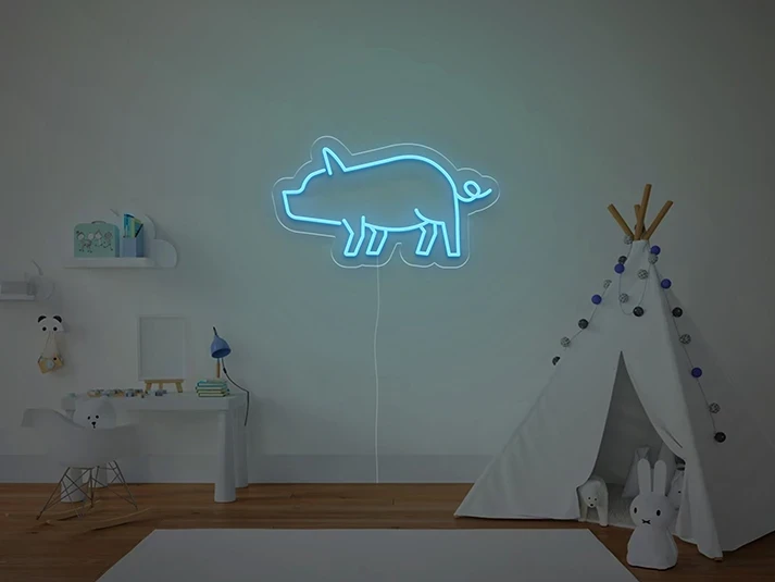 Porc - Semn Luminos LED Neon