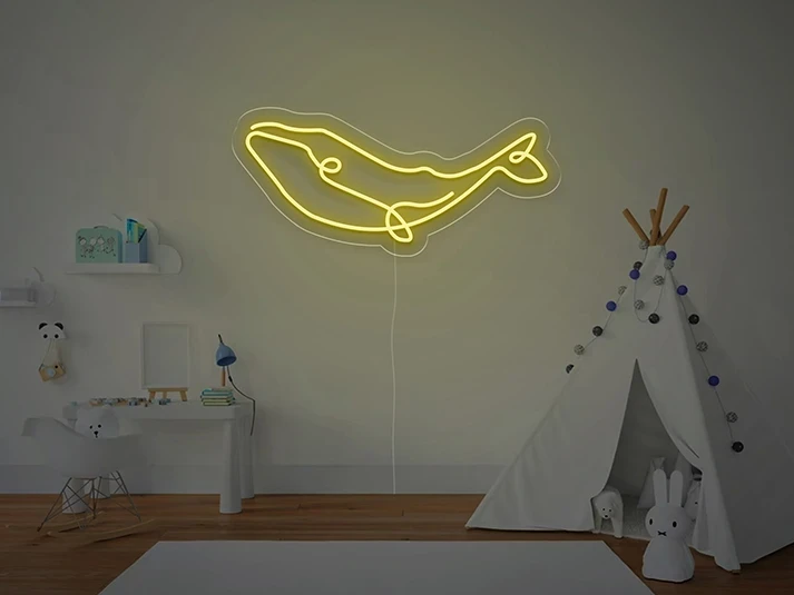 Baleine - Signe lumineux au neon LED