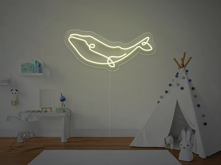 Baleine - Signe lumineux au neon LED