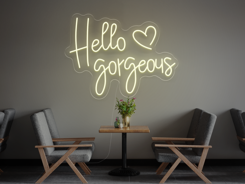 Hello Gorgeous - Semn Luminos LED Neon de Inchiriat