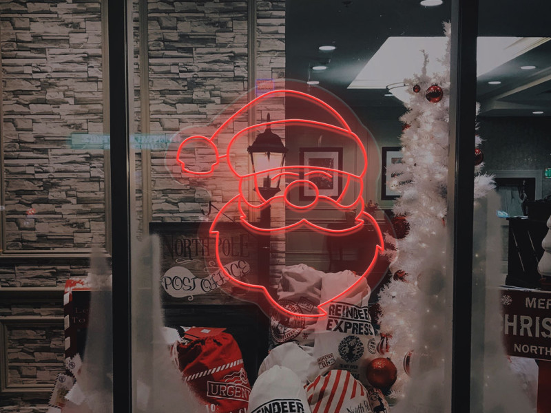 Portrait du Père Noël - Signe lumineux au neon LED