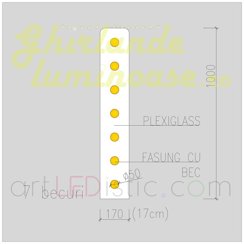 Litere Volumetrice Luminoase din Plexiglass 1M