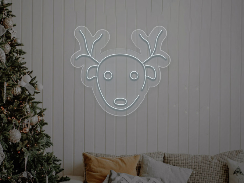 Reindeer Face - LED Neon Sign