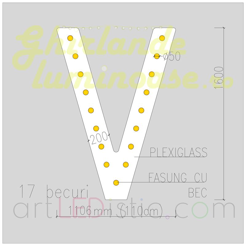 Litere Volumetrice Luminoase din Plexiglass 1.6M