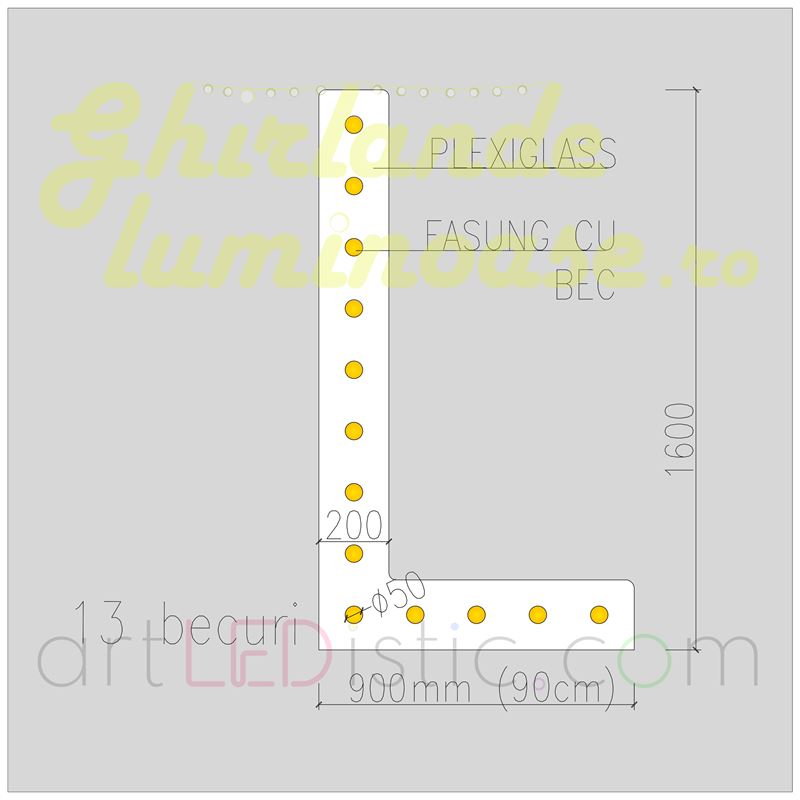 Litere Volumetrice Luminoase din Plexiglass 1.6M