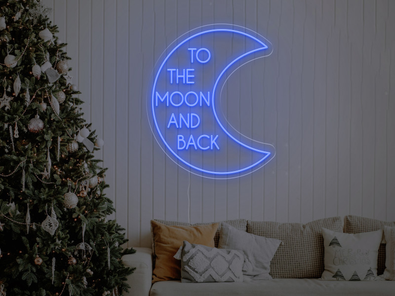 To The Moon And Back - Semn Luminos LED Neon