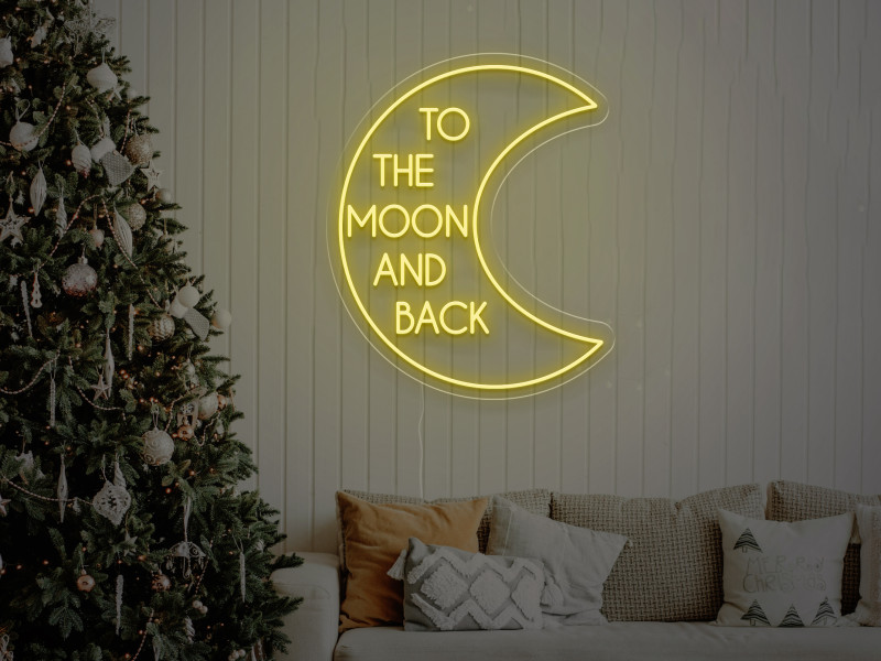 To The Moon And Back - Semn Luminos LED Neon