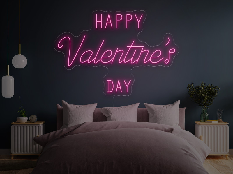 Happy Valentine`s Day - Signe lumineux au neon LED