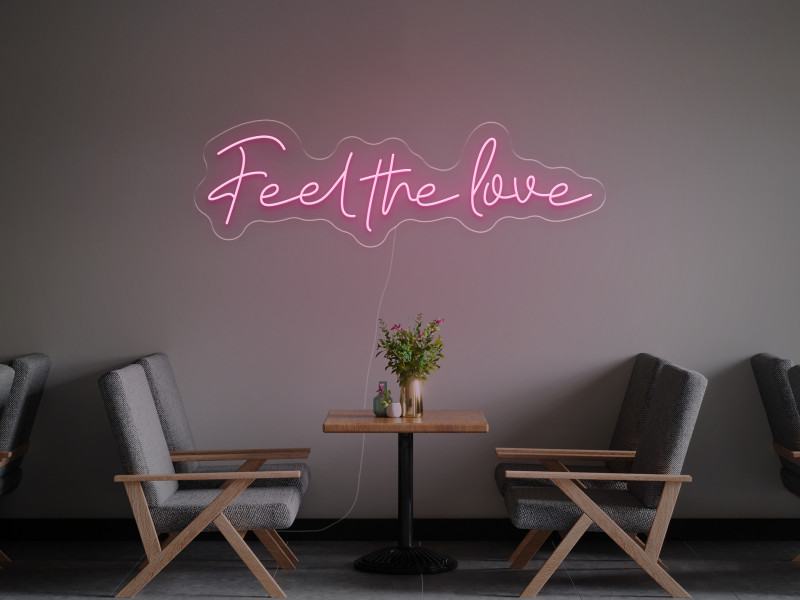 Feel The Love - Semn Luminos LED Neon cu Telecomanda