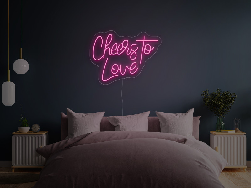 Cheers To Love - Semn Luminos LED Neon cu Telecomanda