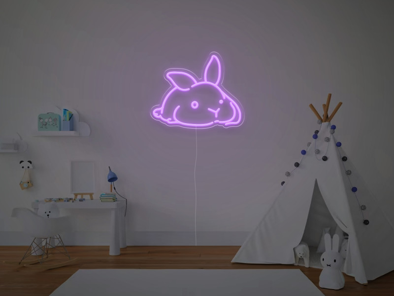 Ruhender Hase - Neon LED Schild