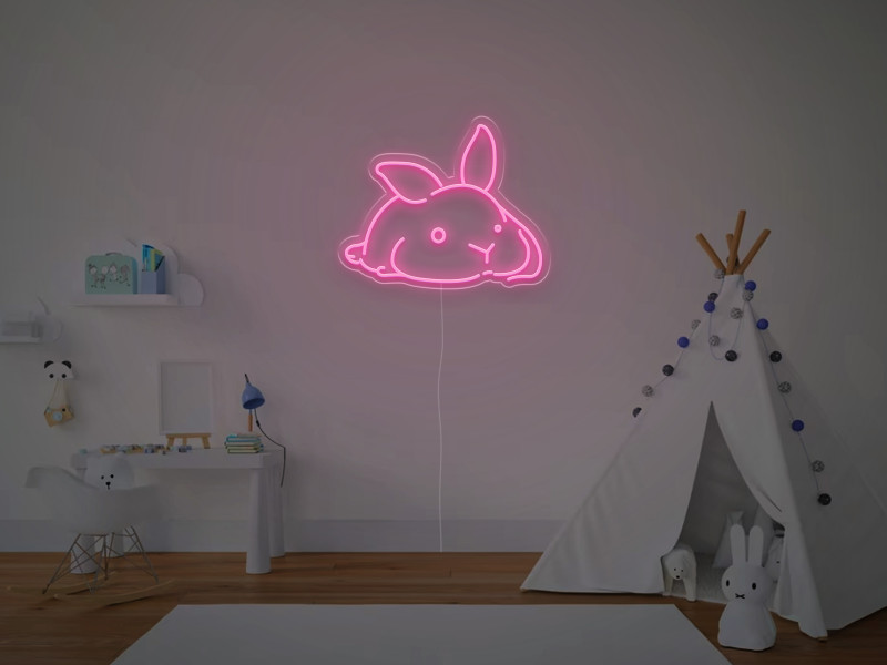 Coniglietto a Riposo - Insegna Neon LED