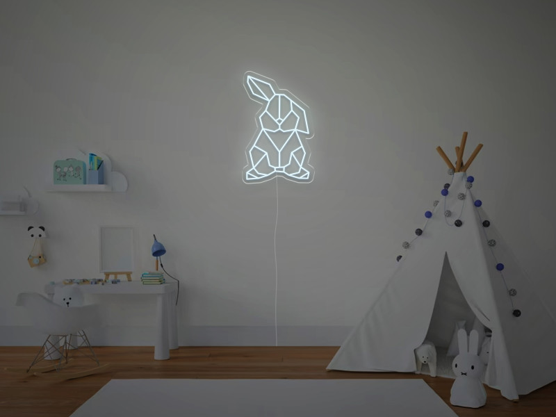 Lapin Géométrique - Signe lumineux au néon LED