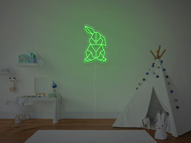 Lapin Géométrique - Signe lumineux au néon LED
