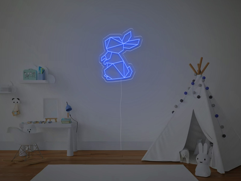 Geometrischer Hase - Neon LED Schild