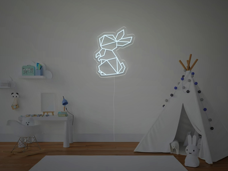 Coniglietto Geometrico - Insegna Neon LED