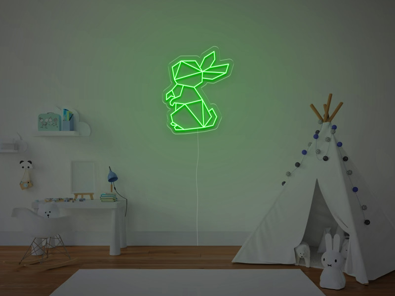 Iepuras Geometric - Semn Luminos LED Neon