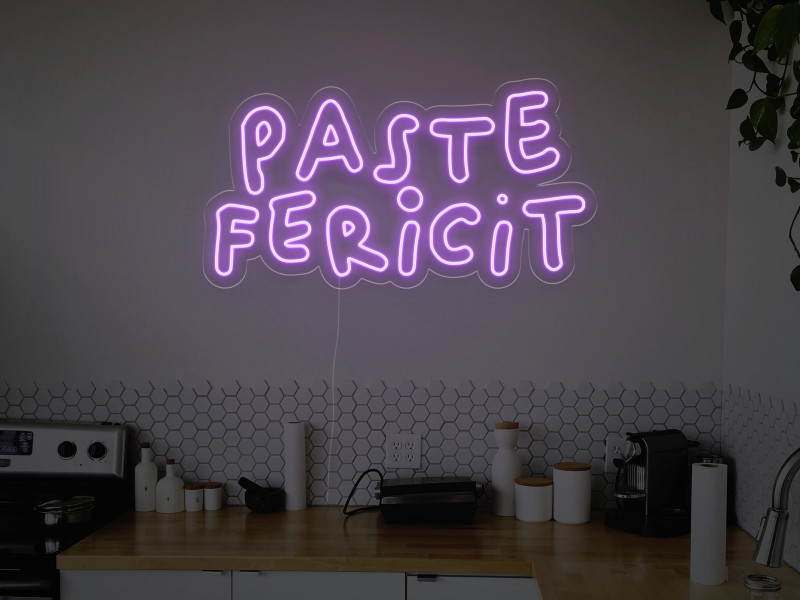 Paste Fericit - Semn luminos neon LED