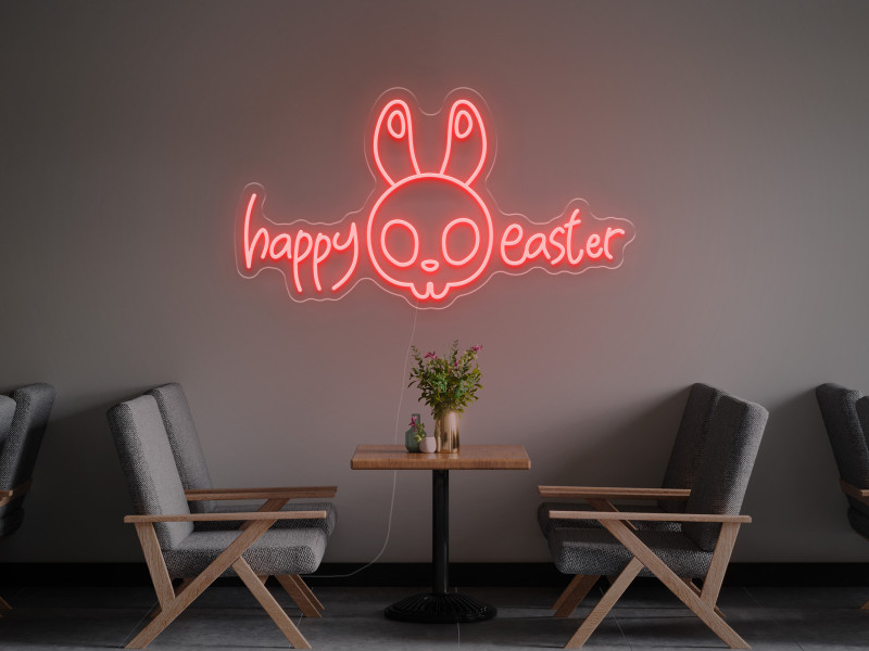 Happy Easter Bunny - Insegna Neon LED