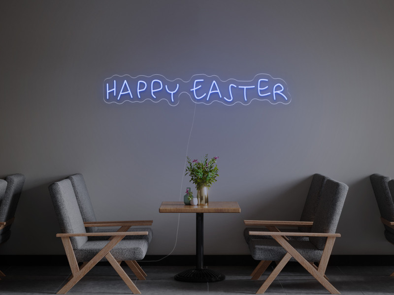 Happy Easter - Semn luminos neon LED