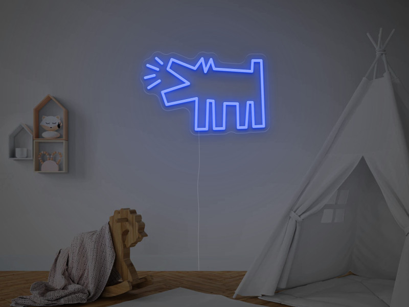 Keith Haring - Dog - Semn Luminos LED Neon