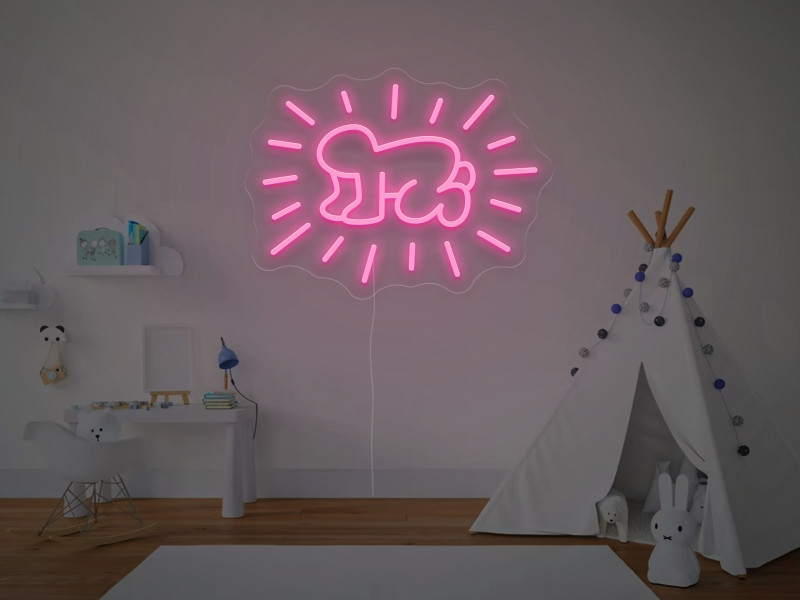 Keith Haring - Radiant Child - Signe lumineux au néon LED