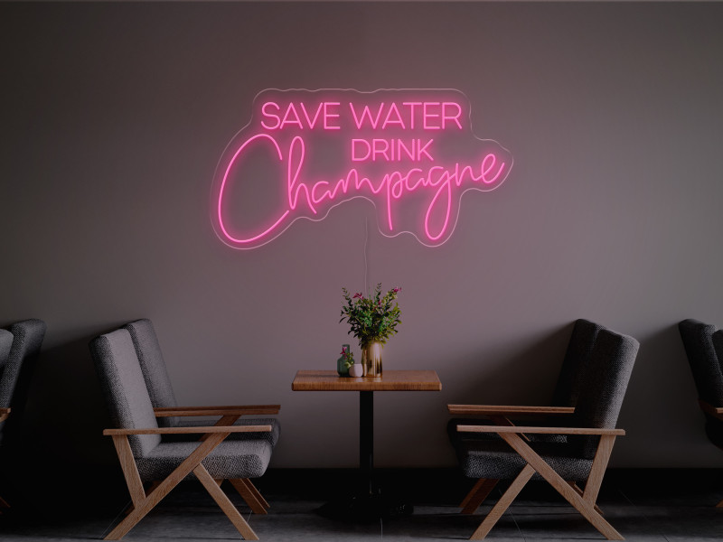 Risparmia l'acqua, bevi champagne-Insegna Neon LED
