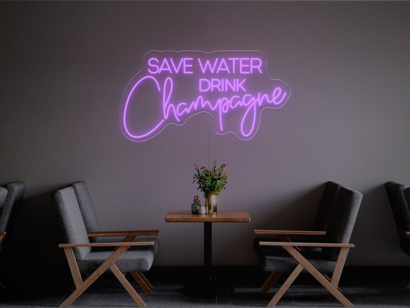 Risparmia l'acqua, bevi champagne-Insegna Neon LED