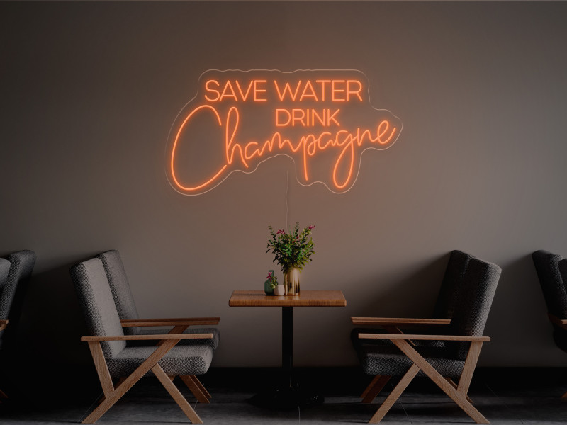 Risparmia l'acqua, bevi champagne-Insegna Neon LED