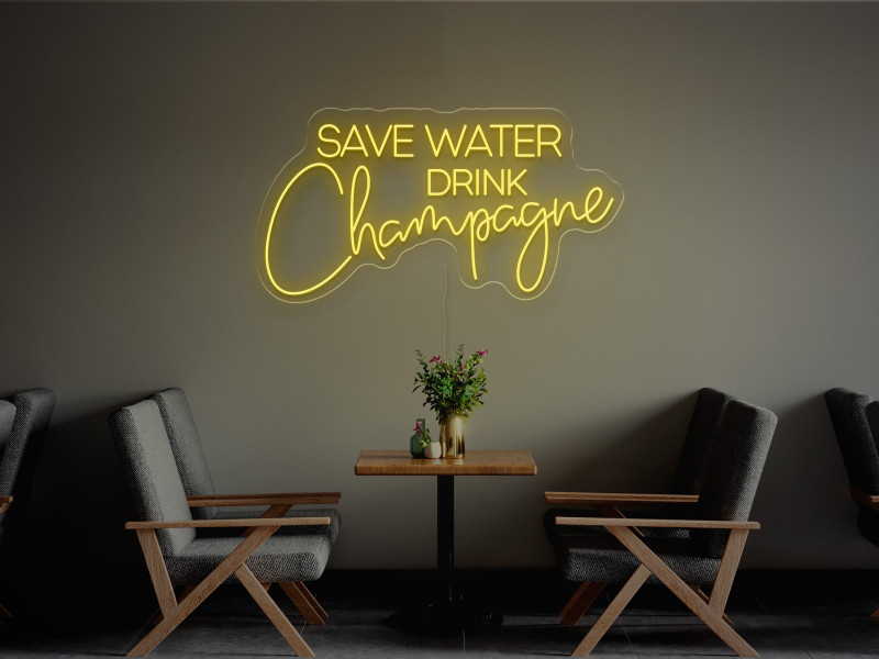 Risparmia l'acqua, bevi champagne-Insegna Neon LED