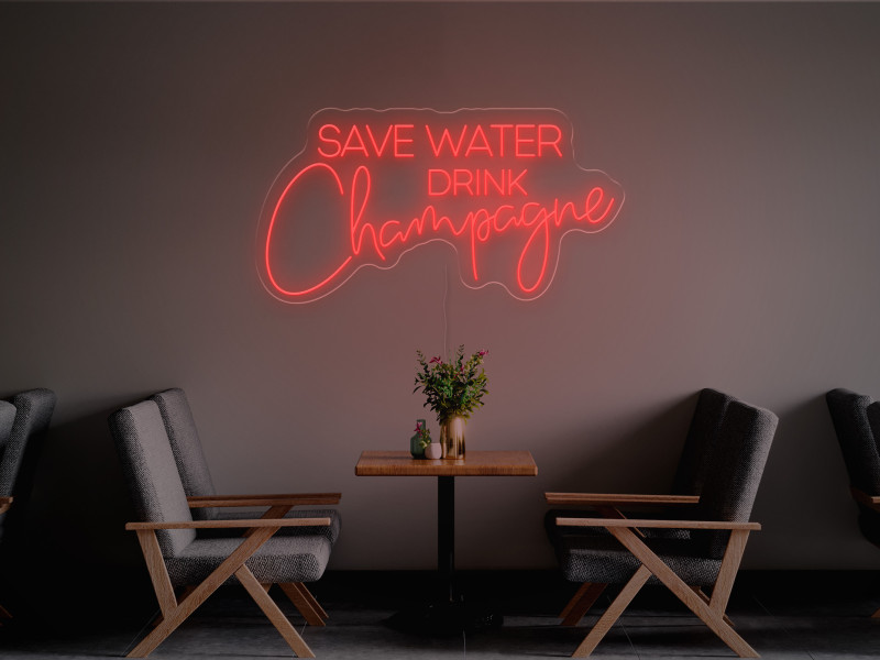 Risparmia l'acqua, bevi champagne-Insegna Neon LED