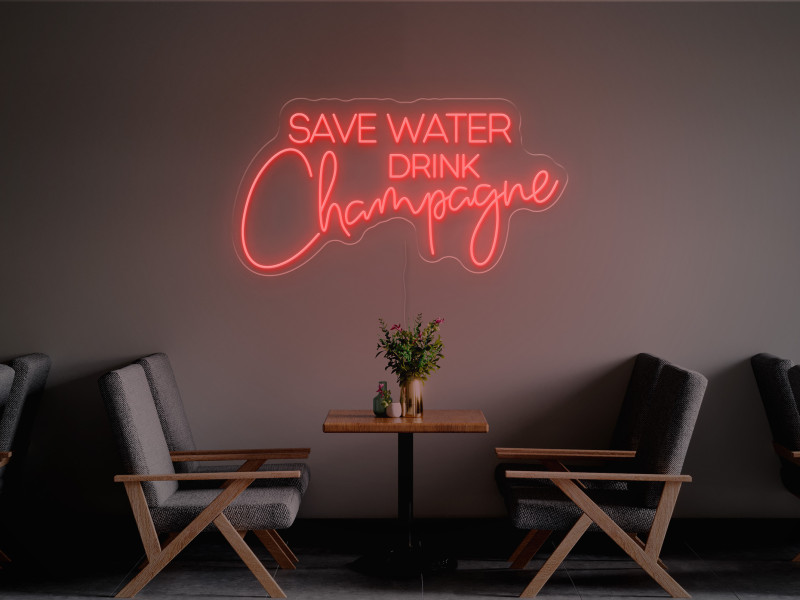 Risparmia l'acqua, bevi champagne-Insegna Neon LED