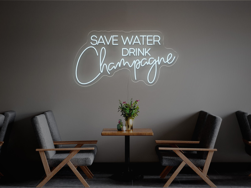 Risparmia l'acqua, bevi champagne-Insegna Neon LED
