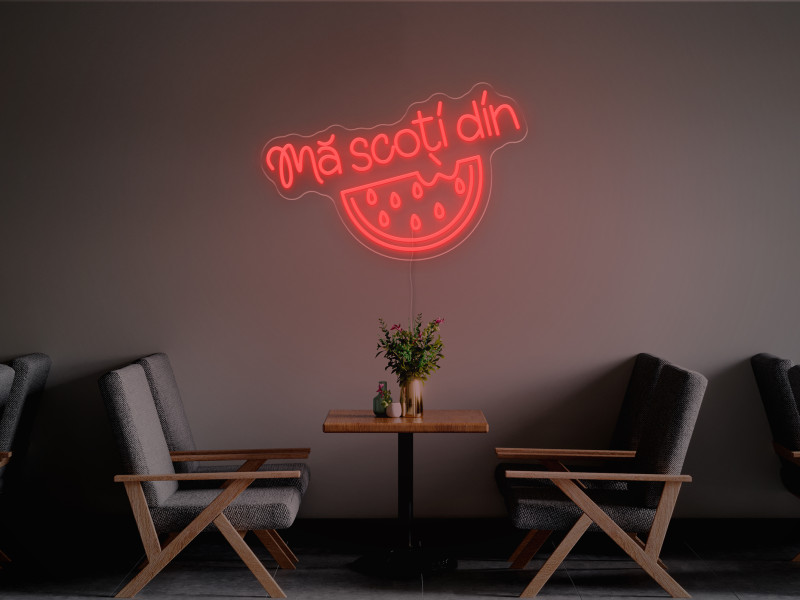 Mă scoți din pepeni - Semn Luminos LED Neon