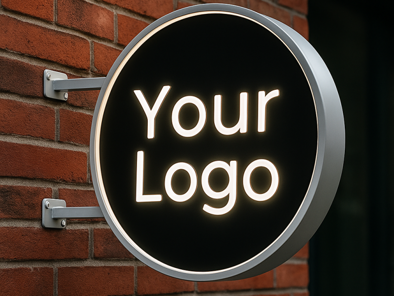 Casetă luminoasă personalizată rotundă - 40x40 cm cu lumină alb cald
