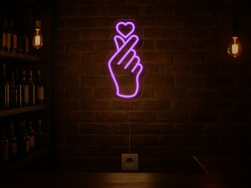 Hand Heart-Neon LED Schild