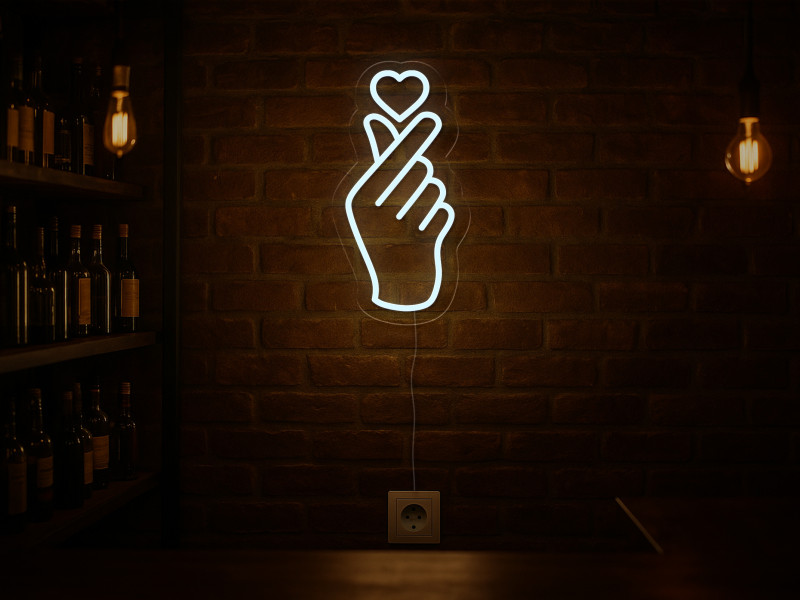 Hand Heart-Neon LED Schild